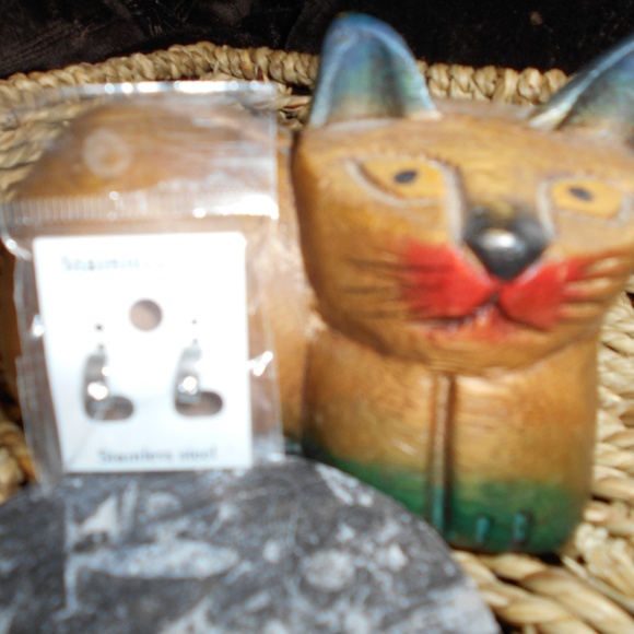 Stainless steel hoop earrings - Picture 3 of 5